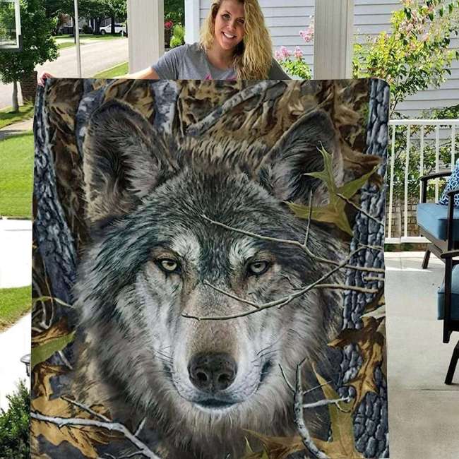 Womens Wolf Blanket