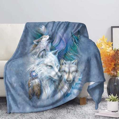 Wolf Feathers Blanket