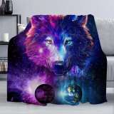 Thick Galaxy Wolf Blanket