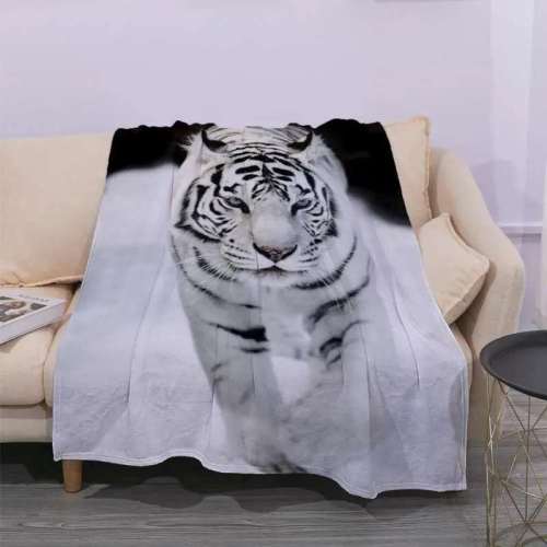 White Tiger Fleece Blanket