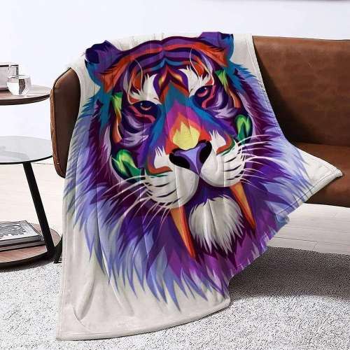 Geometric Tiger Blanket