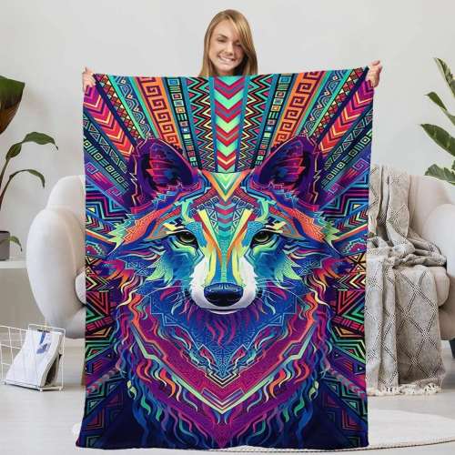 Geometrical Wolf Blankets