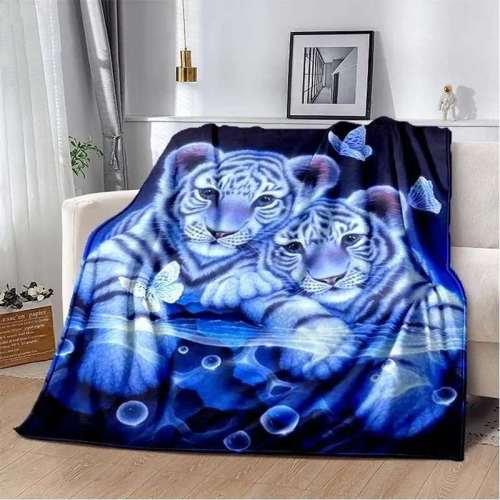 Tiger Cubs Butterfly Blanket