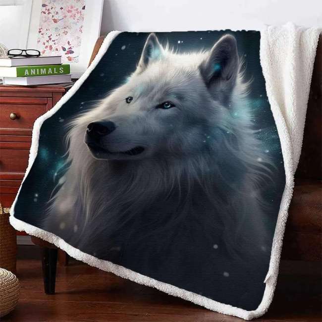 Retro Wolf Blanket