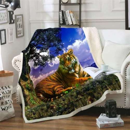 Thick Tiger Fleece Blanket
