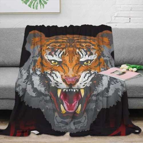 Big Tiger Head Blanket