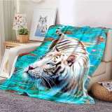 Swimming Tiger Thick Blanket