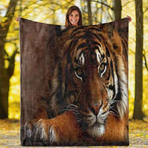 Tiger Head Cozy Blanket