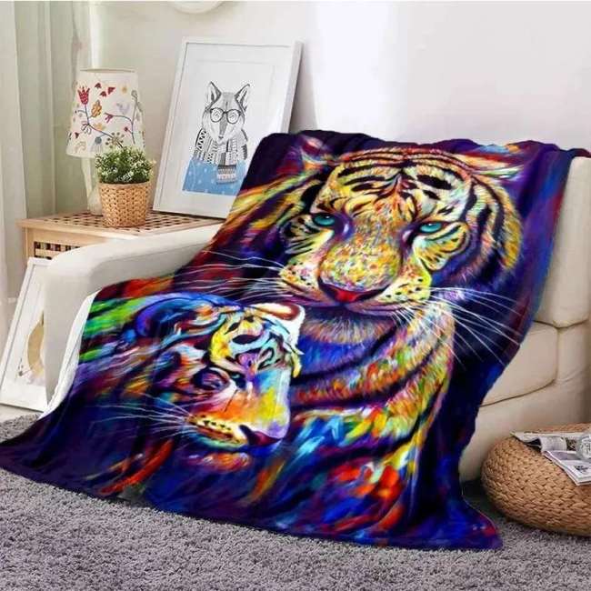 Tiger Throw Plush Blanket