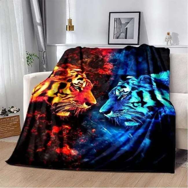 Blue Red Tiger Blankets
