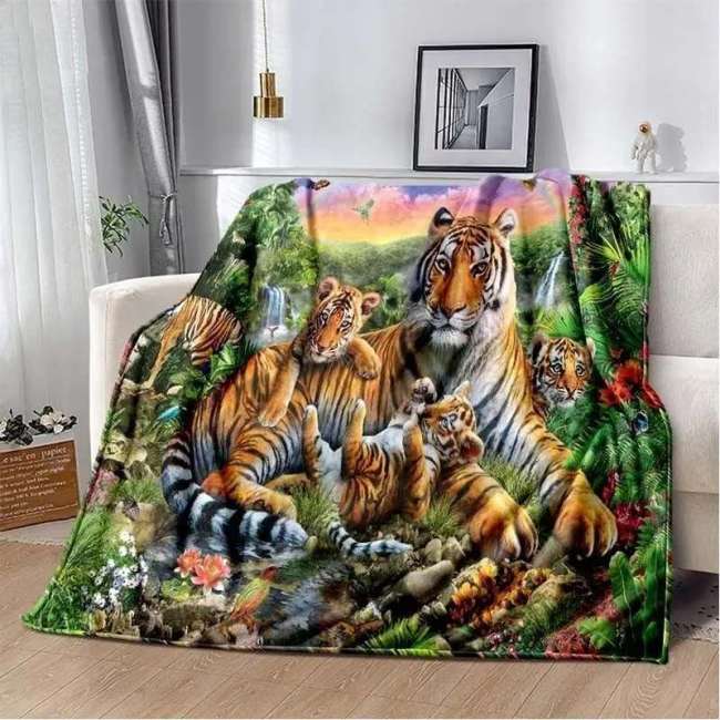 Family Tiger Blankets