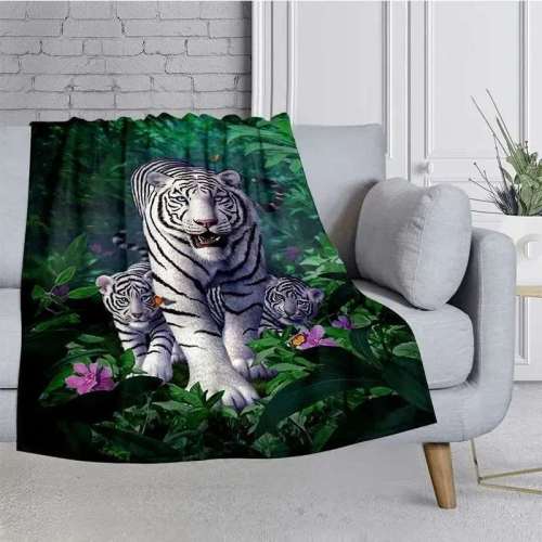 Mommy Cubs Green Blankets Tiger
