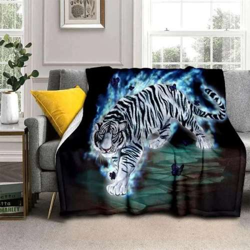 White Tiger Winter Blanket