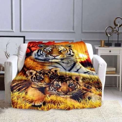 Mom and Cubs Tiger Blankets