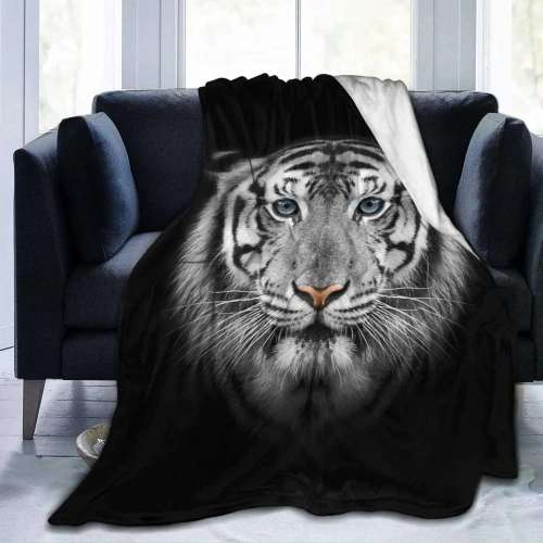 Black Tiger Fleece Blanket