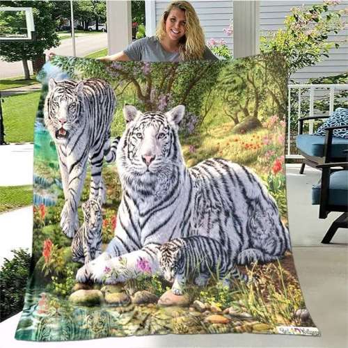 Family Tiger Throw Blanket