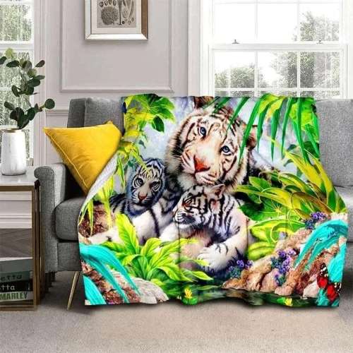 Tiger Family Cozy Blanket