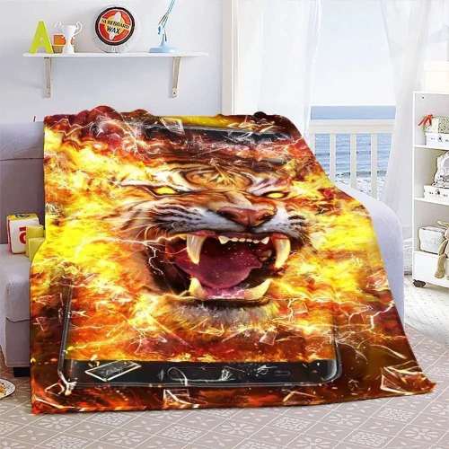 Blanket With Fire Tiger