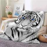 Grey Tiger Throw Blanket