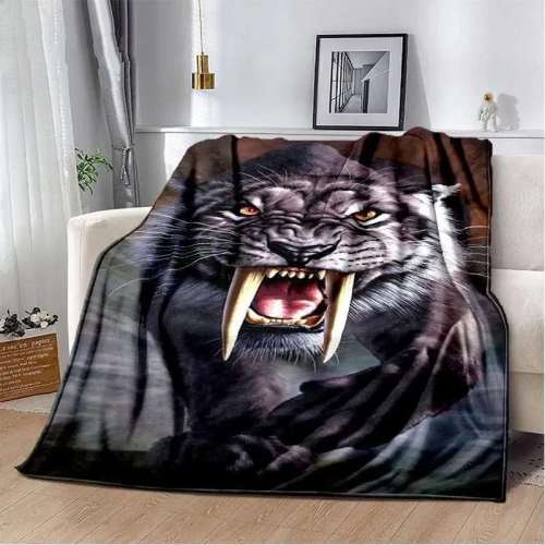 Large Fuzzy Tiger Blanket