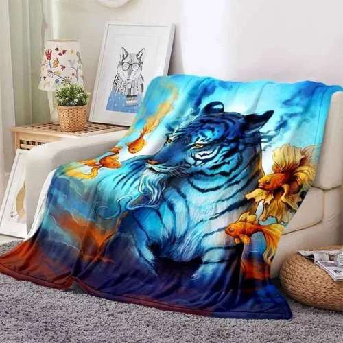 Blue Fish Tiger Blanket