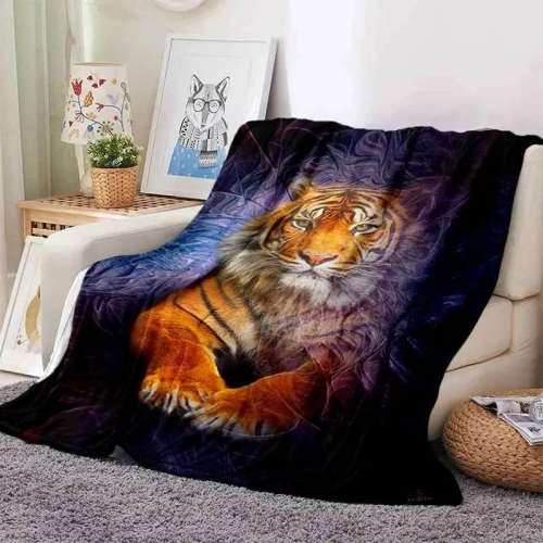 Tiger Fleece Plush Blanket