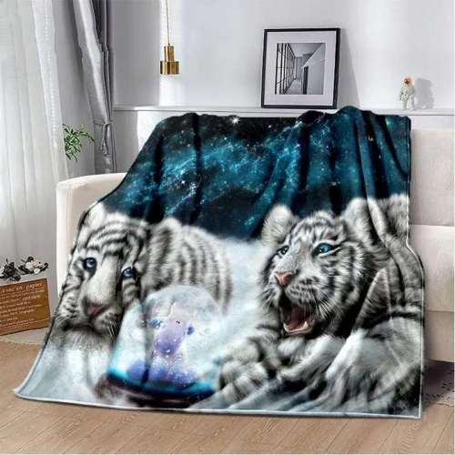 Fuzzy Tiger Cubs Blanket