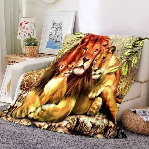 Fleece Lion Family Blanket