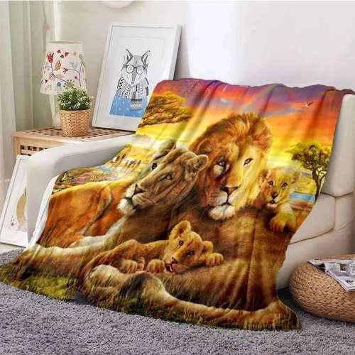 Fleece Family Lion Blanket