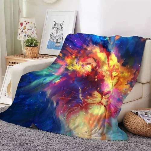 Oil Lion Plush Blanket