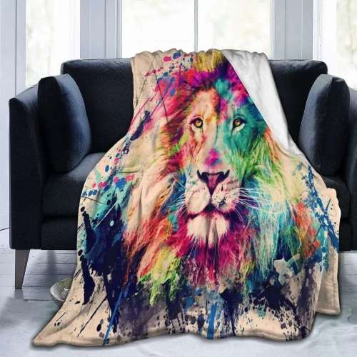 Multicolor Lion Blanket