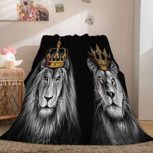 Black Lion Couples Blanket