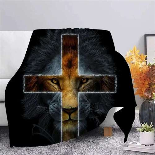 Lion Cross Blanket