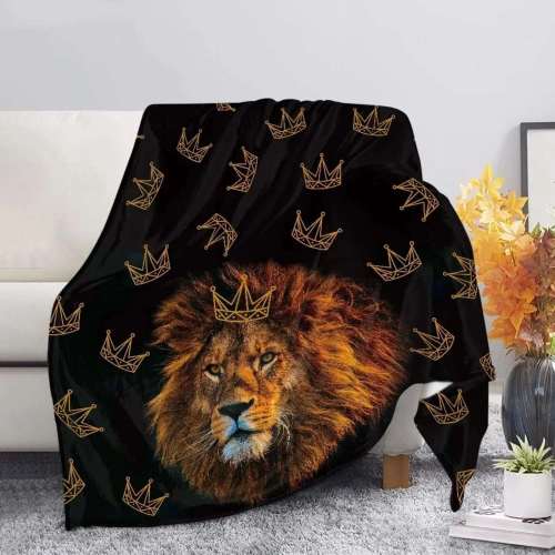Black Lion Crown Blanket