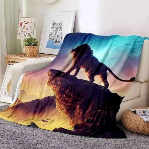 Lion Print Plush Blanket