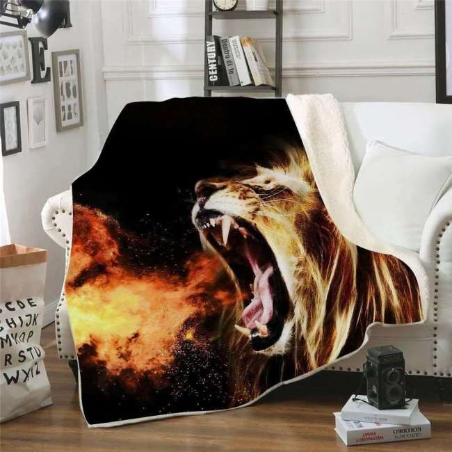 Roaring Lion Print Blanket