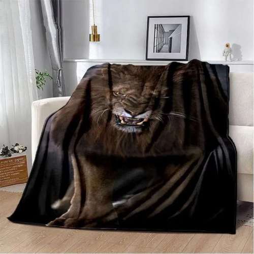 Fleece Angry Lion Blanket