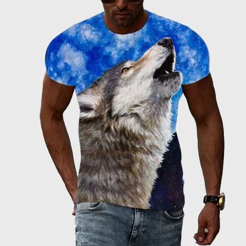 Blue Wolf Howling T-Shirt