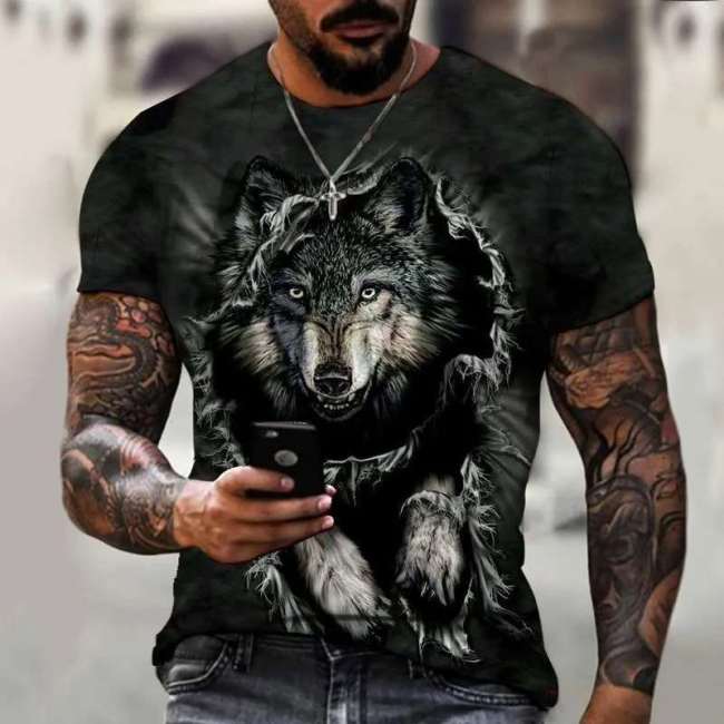 Family Matching T-shirt Black Wolf T-Shirt