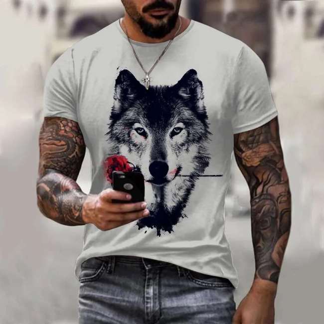 Family Matching T-shirt Wolf Rose T-Shirt