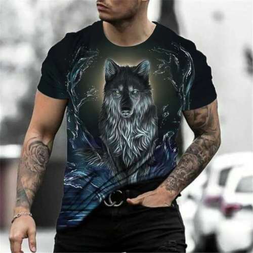 Navy Blue Wolf T-Shirt