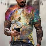 Family Matching T-shirt Colorful Dreamcatcher Wolf T-Shirt