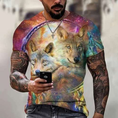 Colorful Dreamcatcher Wolf T-Shirt