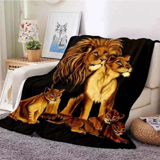 Black Lion Family Blanket