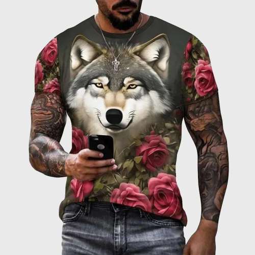 Flowers Wolf T-Shirt