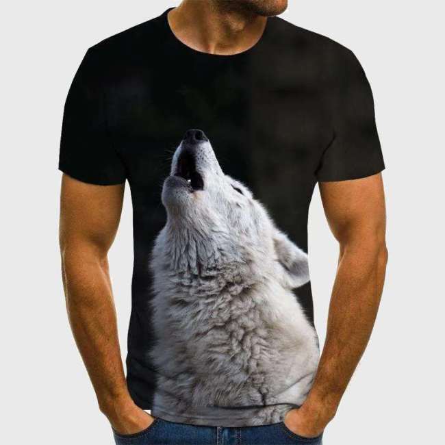 Family Matching T-shirt Black Wolf Howling T-Shirt