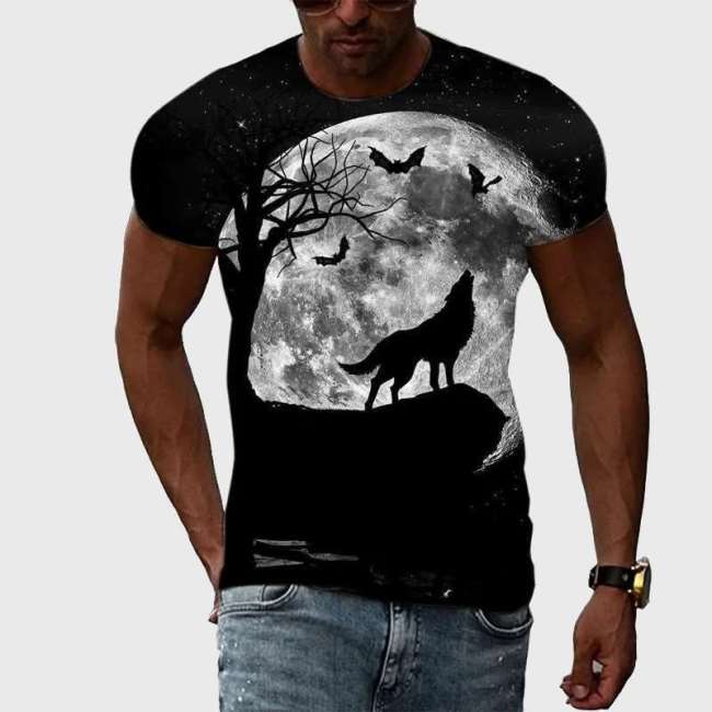 Family Matching T-shirt Full Moon Wolf Bat T-Shirt