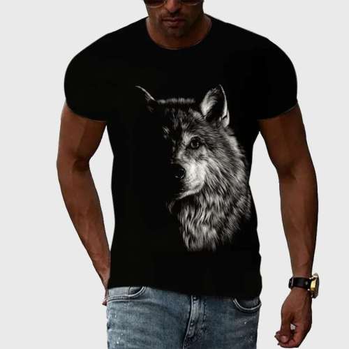 Family Matching T-shirt Black White Wolf T-Shirt