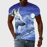 Family Matching T-shirt Moon Mountain Wolf T-Shirt