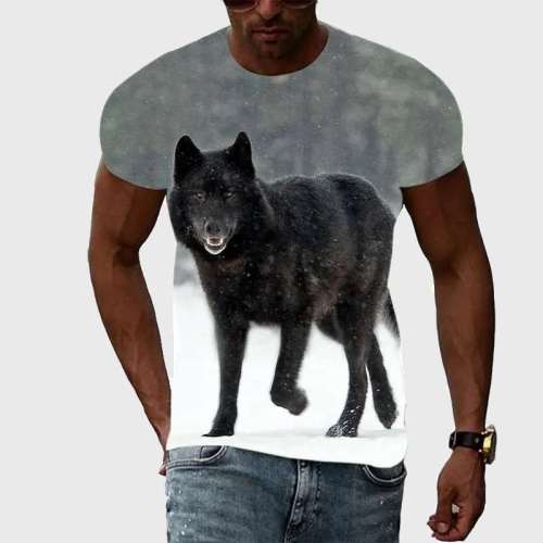 Family Matching T-shirt Black Wolf Tee Shirt